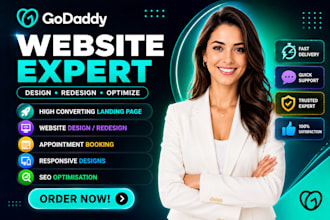 design and redesign godaddy website and godaddy ecommerce website