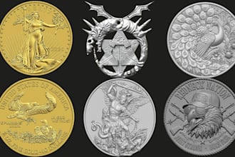 create  3d coin, pendant, medallion and bas relief model cnc and 3d printing