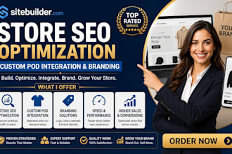 create sitebuildercom store SEO optimization  custom pod integration branding