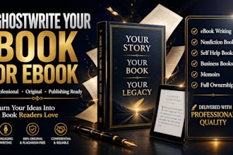 ghostwrite your ebook, self help book, business book, or memoir