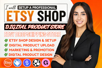 setup etsy digital product shop, etsy dropshipping store, optimize etsy shop SEO