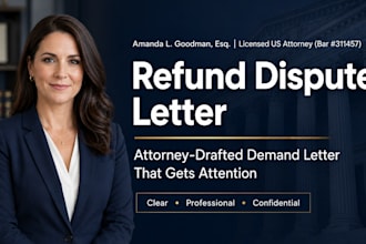 draft a powerful refund dispute letter as a licensed US attorney legal letter