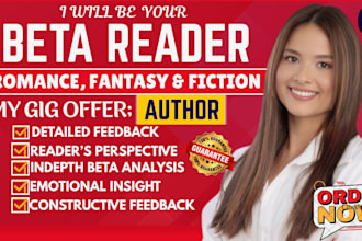 be your professional beta reader for romance, fantasy, fiction and dark romance