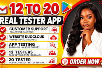 12 testers 20 testers for google play closed testing app testing web testing