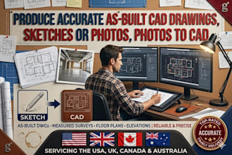 produce accurate as built cad drawings sketches or photos sketch to cad