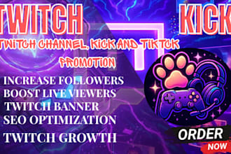 promote your twitch kick and tiktok for real viewers