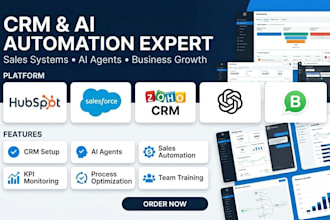 setup CRM, hubspot, ai agents, sales automation, monitoring, optimization