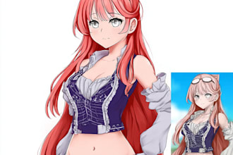 draw anime art illustration for character design
