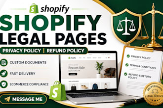 create shopify legal pages, privacy policy and refund policy