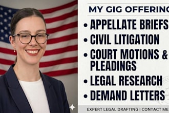 draft appellate briefs civil litigation legal research motions and pleadings