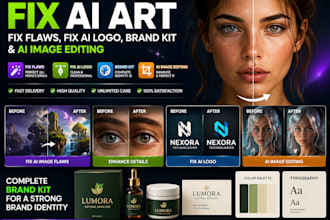 fix ai art flaws, edit ai images, improve ai logo and create brand kits