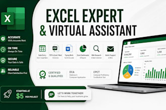 do excel data entry, cleaning, dashboards, mis reports, virtual assistant