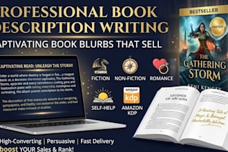 write a compelling book description and blurb that sells, author bio