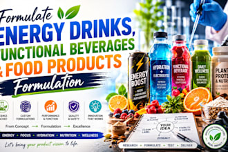 formulate energy drinks, functional beverages and food products formulation