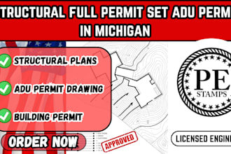 licensed engineer structural full permit set adu permit in michigan ohio