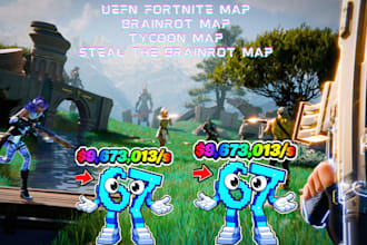 build tycoon uefn fortnite map steal the brainrot dig brainrot map with verse