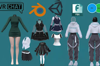 create custom 3d clothing vrchat prop,outfit and accessories for vrchat avatar