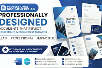 design, format, edit ms word documents, reports, letterheads and company profile