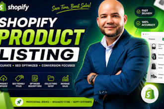 upload shopify products and optimize product listings for sales