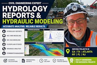 perform hec hms and hec ras hydraulic modeling hous dal aus phx orl