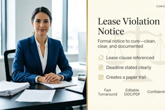draft a formal lease violation notice for your tenant or landlord