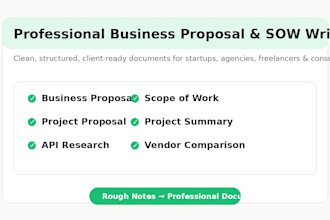 write a business proposal or scope of work document