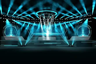 create professional 3d stage lighting design, event stage led, wall led animated