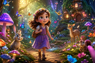 create children story book illustrations picture book art  3d illustrations
