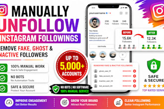 manually unfollow instagram followings and remove fake ghost followers