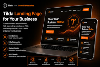 create tilda landing page for your business, tilda development