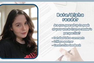be your beta reader, providing a in depth analysis, no ai