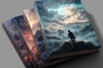 create magical fantasy novel cover art design