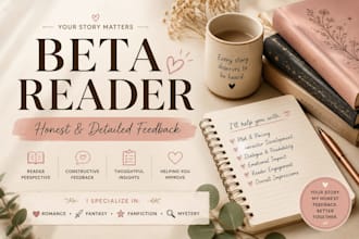 beta read your romance or fantasy manuscript