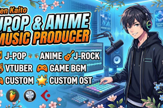 be original male japanese singer jpop rock music producer for a cutom anime ost