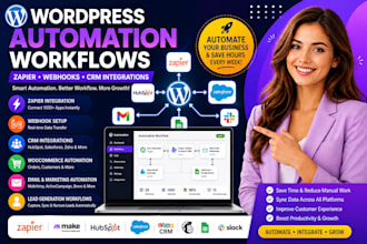 setup wordpress automation workflows with webhook, zapier and CRM integrations