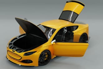 custom 3d car model mechanical body kit car part rc automotive cad 3d printing