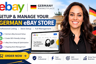 setup german ebay account, create listings and manage ebay store
