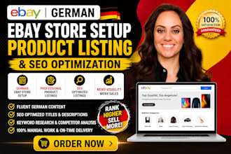 do german ebay shop setup, SEO listing optimization and ebay marketing