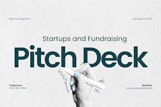 design a professional investor pitch deck for startups and fundraising