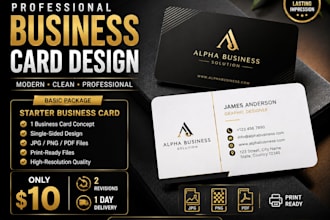 design modern double sided visiting cards