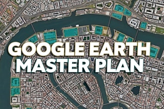 create 3d masterplan render on google earth and drone capture, and site plan