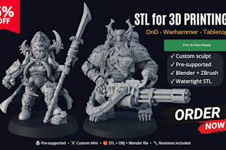 sculpt 3d miniature, tabletop, dnd model warhammer, 3d figurine for 3d printing