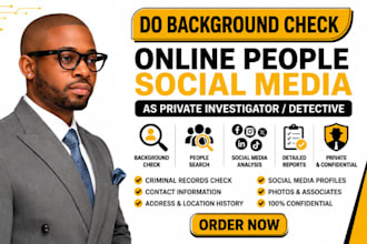 do background check online people social media as private investigator detective