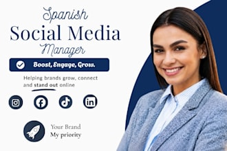 be your spanish social media marketing manager and spanish content creator