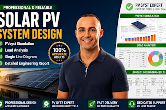 design solar pv system with simulation and single line diagram
