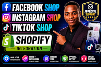 setup facebook shop, instagram shop and tiktok shop with shopify