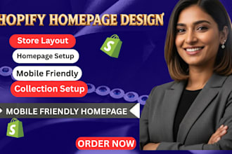 design a clean shopify homepage for your store