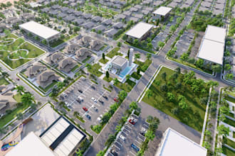 render proposed masterplan drawing, housing community design, proposal site plan