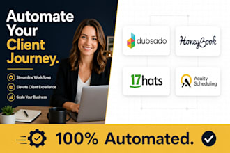 setup dubsado and honeybook CRM account, 17hats, or acuity scheduling