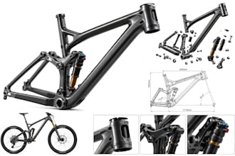 create professional 3d bike design bicycle frame and bike parts cad model